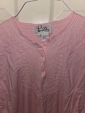 Lilly Pulitzer Light Pink Embroidered Cotton Henley Tunic